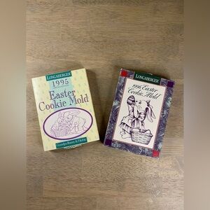 Longaberger Easter Cookie Mold Vintage In Box 1995 & 1996 Easter‎ Bunny & Basket